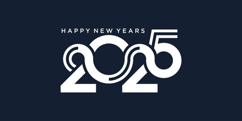 Happy new year 2025 design vector. trendy new year 2025 logo design template
