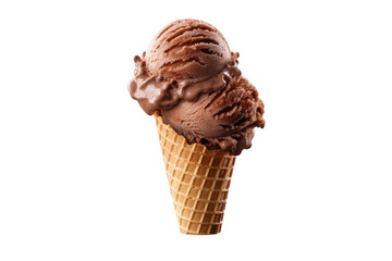 Decadent Delight: A Scoop of Chocolate Ice Cream in a Waffle Cone