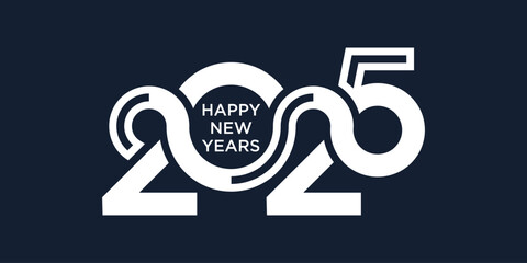 Happy new year 2025 design vector. trendy new year 2025 logo design template