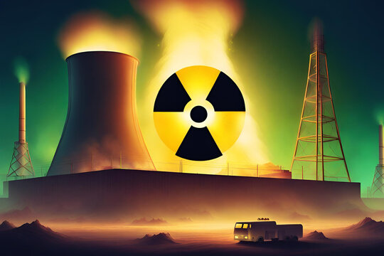 Radiation scientis, nuclear radioactive dangery yellow sign, exclusion zone, disaster area, ecological crisis, Nuclear Chemistry study of radioactive elements, Global catastrophe, World nuclear