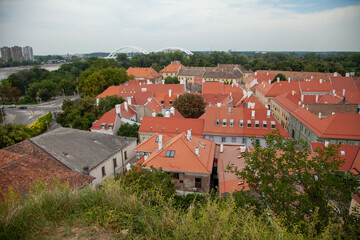 Fototapeta na wymiar Petrovaradin Fortress, on the Danube river, overlooking Novi Sad, Serbia