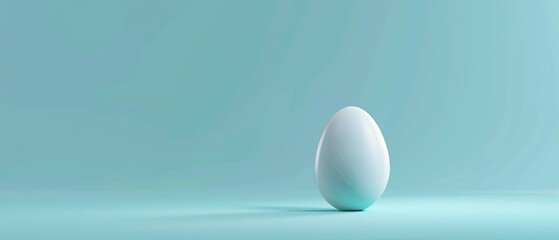 Imaginative easter egg on blue background. 3D rendering.