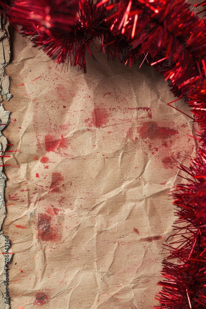Poster a piece of paper with red paint. suitable for art projects