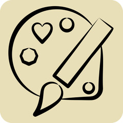 Icon Art. related to Photos and Illustrations symbol. hand drawn style. simple design illustration