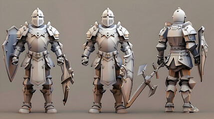 Detailed Concept Art Showcasing Customizable 256 bit Knight Characters and Their Intricate Relationships