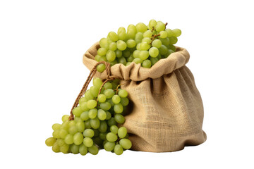 A Bountiful Harvest: A Bag Overflowing With Luscious Green Grapes