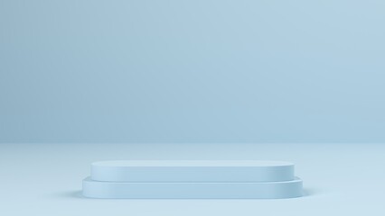 Abstract blue 3d background, mock up scene geometry shape podium for product display. 3D rendering