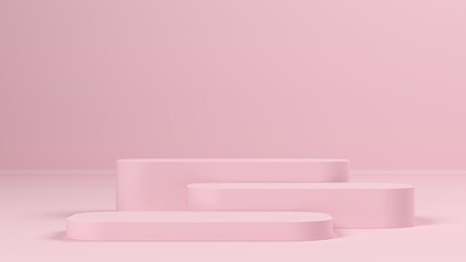 Abstract pink 3d background, mock up scene geometry shape podium for product display. 3D rendering