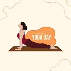 international yoga day wishing or greeting  social media wishes post, yoga day, character, pose, template, vector, illustration  