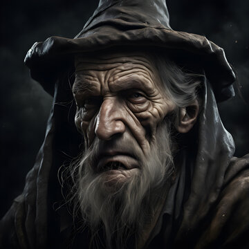 Portrait of an Old Wrinkled Sorcerer