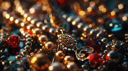 A close-up shot of colorful beads. Perfect for jewelry or craft projects