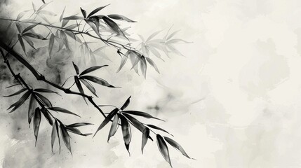 Chinese painting of bamboo on art paper.