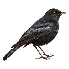 Fototapeta premium black bird isolated on transparent background cutout