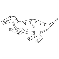 Cute Irritator dino outline illustration