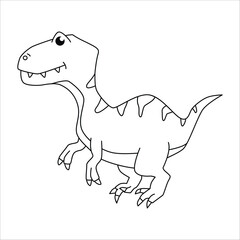 Cute dino velociraptor outline illustration © Sayyid96