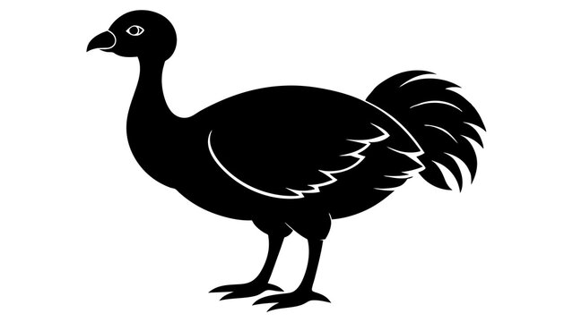black dodo bird silhouette on white background clip art preview