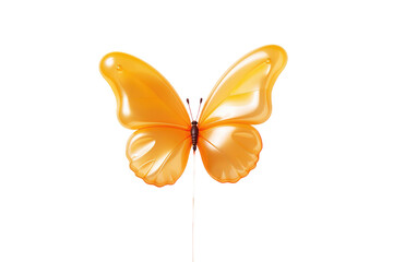 The Dancing Sunbeam: A Yellow Butterfly on a White Canvas