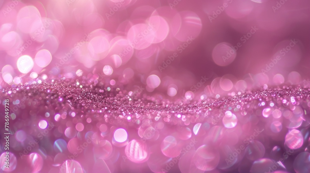 Poster a detailed close-up of a shimmering pink glitter background. perfect for adding a touch of glamour t