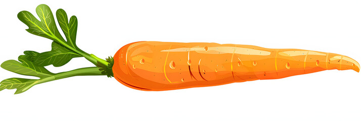 Fresh Single Carrot Cut Out. Organically Grown Produce Vegetable with Leaf