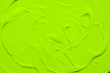Vibrant Green Paint Swirls, Burst of Colorful Creativity.