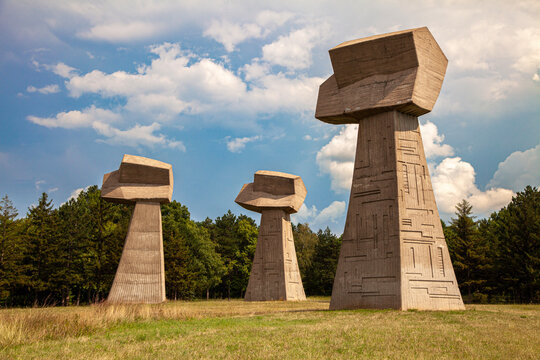 Three fists monument, Bubanj Memorial Park, Nis, Serbia