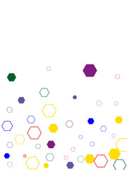 white background geometric colored hexagon pattern  Blur background with colorful hexagons.