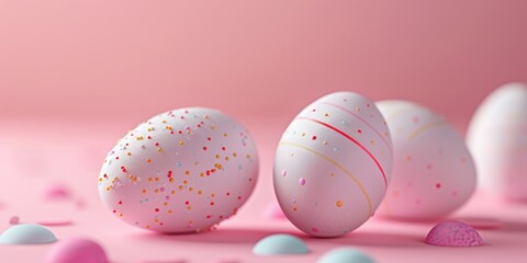 Fototapeta na wymiar Colorful Easter eggs with sprinkles, perfect for holiday designs