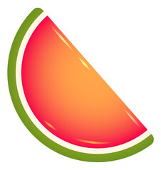 Watermelon candy. Sweet fruit marmalade slice icon