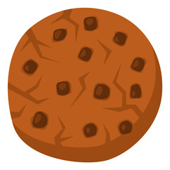 Oatmeal cookie cartoon icon. Sweet chocolate biscuit