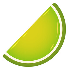 Lime marmalade slice. Cartoon fruit sweet icon