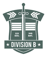 Division badge. Army tag. Retro military patch