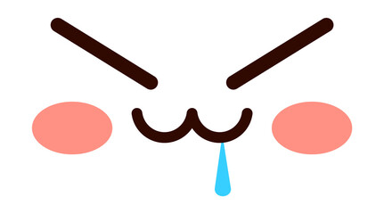 Sneezing face. Funny emoji. Kawaii emotion expression