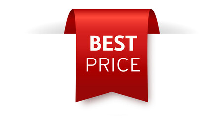 Best price red tag. Realistic promotion label
