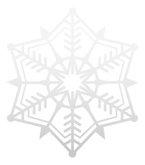 Geometric frozen star. Silver snow decorative element