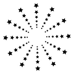 Star beams. Burst rays black icon. Light explosion