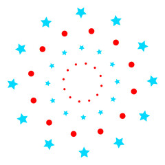 Star bursting circles. Light show festival icon