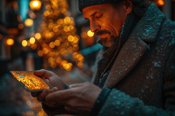 Mobile Payment Revolution: Businessman Utilizing Smartphone and Credit Card for Online Shopping and Virtual Banking Transactions Amidst Digital Marketing Era