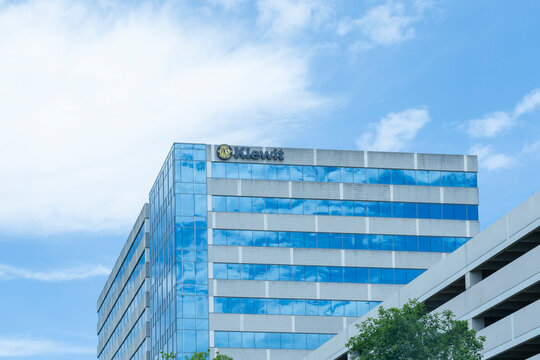 Houston, Texas, USA - April 13, 2024: Kiewit office in Houston, Texas, USA. Kiewit is an engineering and construction organization.