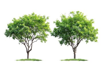 Green Trees isolated on white background.are Forest and foliage in summer for both printing and web pages with cut path and alpha channel . photo on white isolated background