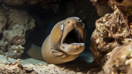 The Red Sea in Eilat, Israel is home to the undulating lycodontis moray eel.