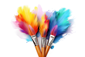 Trio of Vibrant Feathered Brushes