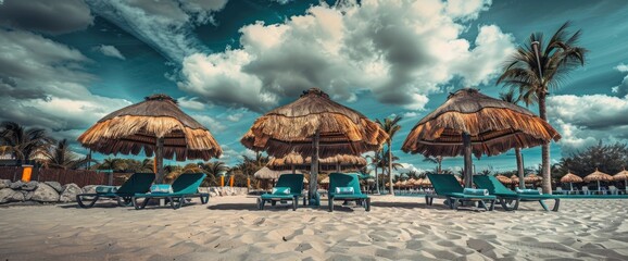 Afternoon siestas beneath the shelter of a beach chair, professional photography and light , Summer Background - obrazy, fototapety, plakaty