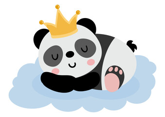 Cute baby panda prince sleeping - 786957710