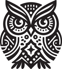 black and white owl