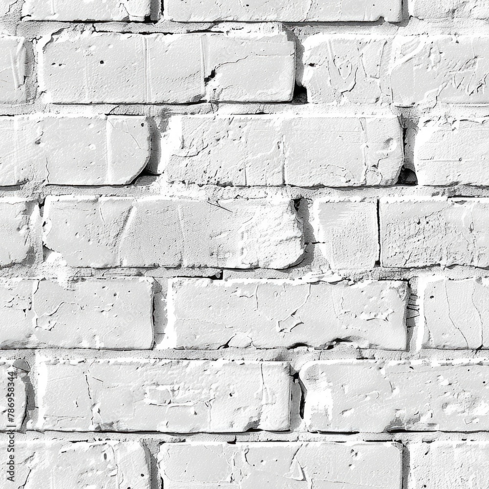 Poster monochrome image of a textured brick wall, suitable for backgrounds or architectural concepts
