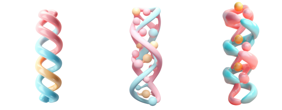 cute 3D DNA clay icon rendered soft pastel color blender plain surface
