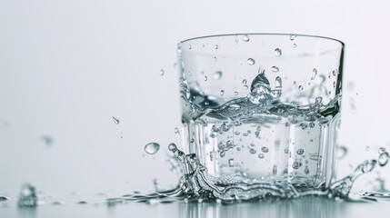 A glass of water with a splash, suitable for various design projects