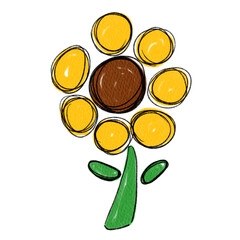 sunflower cartoon style