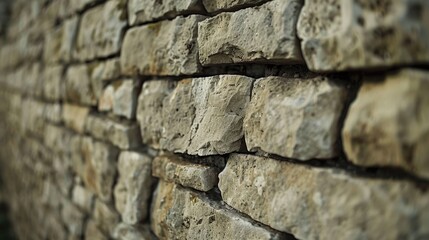 Detailed view of a textured rock wall, perfect for backgrounds or construction concepts