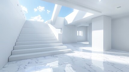 Fototapeta premium Minimalist Architecture Elegance: Abstract Cubes & Lines on a Clean Desktop Wallpaper, Utilizing Negative Space & Subtle Textures